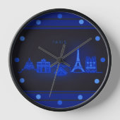 Paris Skline Neon Blue Kijk de muur rond (Voorkant)