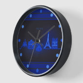 Paris Skline Neon Blue Kijk de muur rond (Hoek)