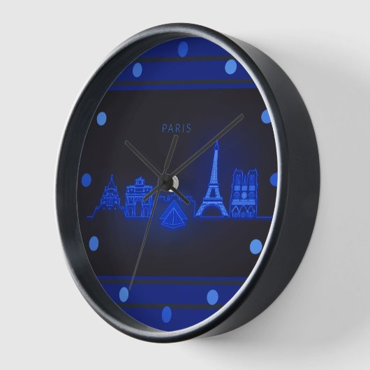 Paris Skline Neon Blue Kijk de muur rond (Hoek)