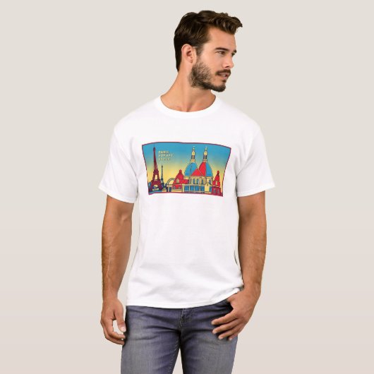 Paris Skyline 1 T-shirt (Voorkant volledig)