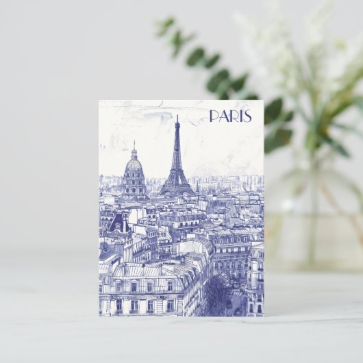 Paris Skyline Briefkaart (Staand voorkant)