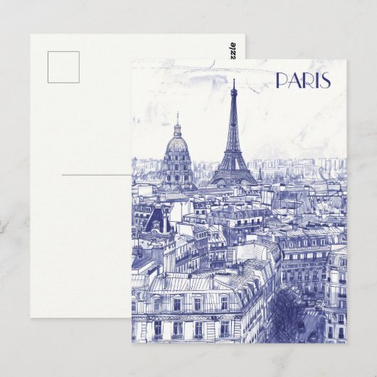 Paris Skyline Briefkaart (Voorkant / Achterkant)