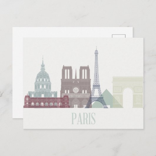 Paris Skyline Briefkaart (Voorkant / Achterkant)