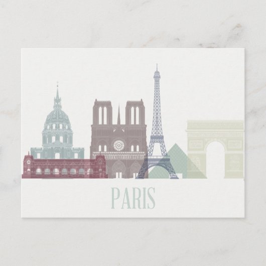 Paris Skyline Briefkaart (Voorkant)