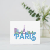 Paris Skyline Briefkaart (Staand voorkant)
