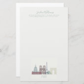 Paris Skyline Briefpapier (Voorkant / Achterkant)