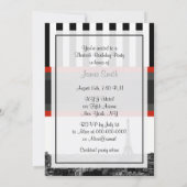 Paris Skyline BW Streep Rood Kiss PV Verjaardagsfe Kaart (Achterkant)