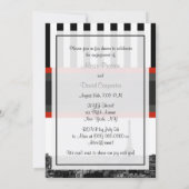 Paris Skyline BW Streep Rood Kiss PV Verloving Kaart (Achterkant)