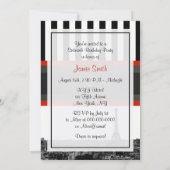 Paris Skyline BW Stripe Red Kiss Sweet 16 Party Kaart (Achterkant)