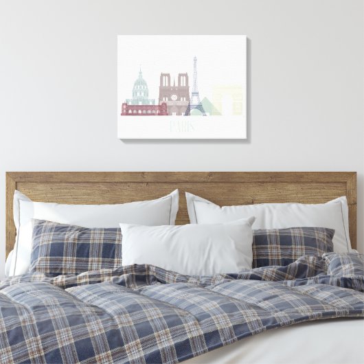Paris Skyline Canvas Afdruk (Insitu (Slaapkamer))
