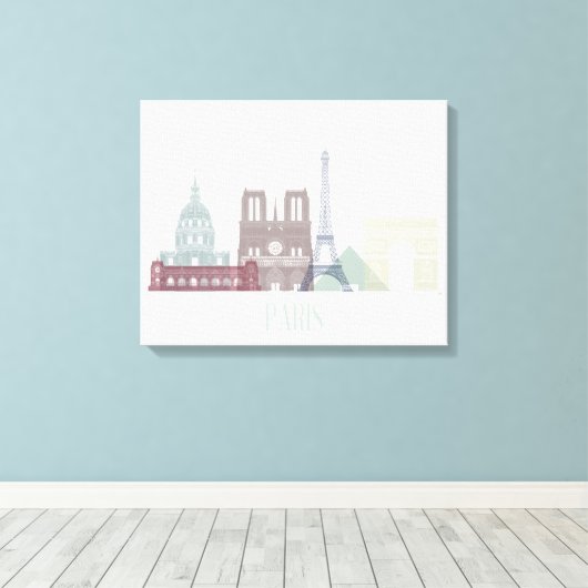 Paris Skyline Canvas Afdruk (Insitu (Houten vloer))