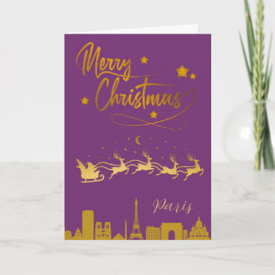 Paris Skyline Christmas Kaart