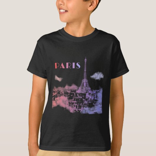 Paris Skyline City Travel Eifel Tower Frankrijk T-shirt (Voorkant)