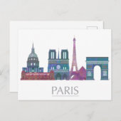 Paris Skyline Colored Buildings Briefkaart (Voorkant / Achterkant)