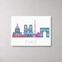 Paris Skyline Colored Buildings