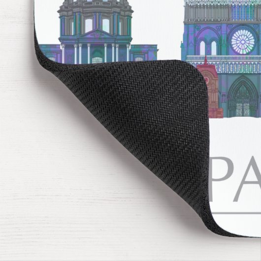 Paris Skyline Colored Buildings Muismat (Hoek)