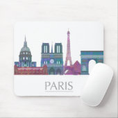 Paris Skyline Colored Buildings Muismat (Met muis)