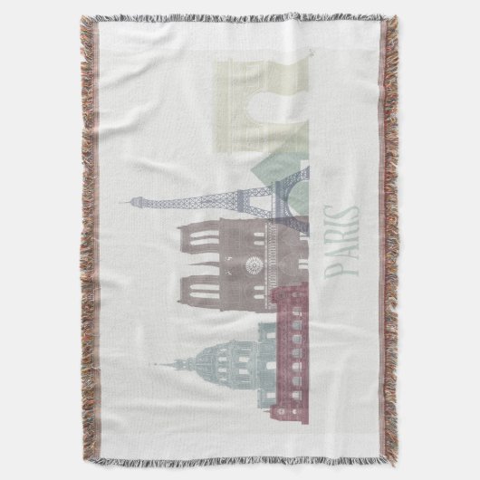 Paris Skyline Deken (Voorkant Verticaal)
