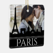 Paris Skyline Eiffel Tower Couples' kerst Keramisch Ornament (Rechts)