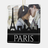 Paris Skyline Eiffel Tower Couples' kerst Keramisch Ornament (Links)