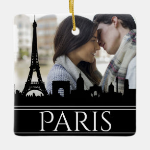 Paris Skyline Eiffel Tower Couples' kerst Keramisch Ornament