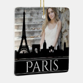 Paris Skyline Eiffel Tower Fotower: Kerstmis Keramisch Ornament (Rechts)