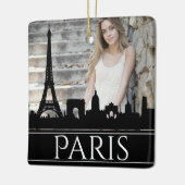 Paris Skyline Eiffel Tower Fotower: Kerstmis Keramisch Ornament (Links)