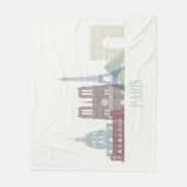Paris Skyline Fleece Deken (Voorkant)