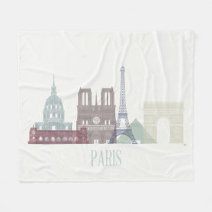 Paris Skyline Fleece Deken