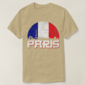 Paris Skyline France Flag T-shirt (Design voorkant)