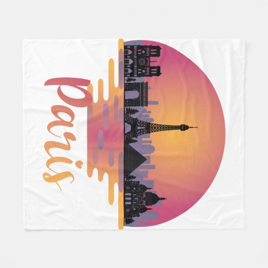 Paris Skyline - France Travel Fleece Deken (Voorkant (Horizontaal))