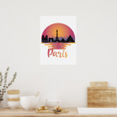 Paris Skyline - France Travel Poster (Keuken)