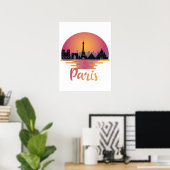Paris Skyline - France Travel Poster (Thuiskantoor)