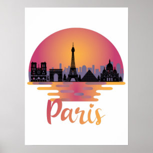 Paris Skyline - France Travel Poster