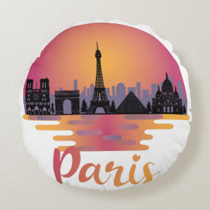 Paris Skyline - France Travel Rond Kussen