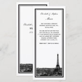 Paris skyline geëtst ingelijst menu Kaart (Voorkant / Achterkant)