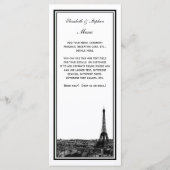Paris skyline geëtst ingelijst menu Kaart (Voorkant)