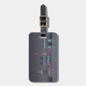 Paris Skyline Night Reflections Bagagelabel (Voorkant verticaal)