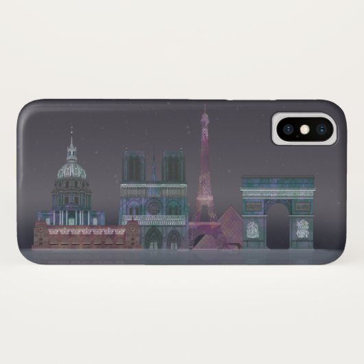 Paris Skyline Night Reflections Case-Mate iPhone Case (Achterkant (horizontaal))