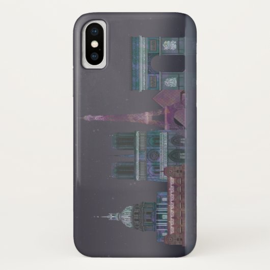 Paris Skyline Night Reflections Case-Mate iPhone Case (Achterkant)