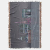 Paris Skyline Night Reflections Deken (Voorkant Verticaal)