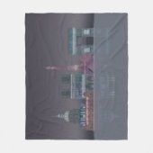 Paris Skyline Night Reflections Fleece Deken (Voorkant)