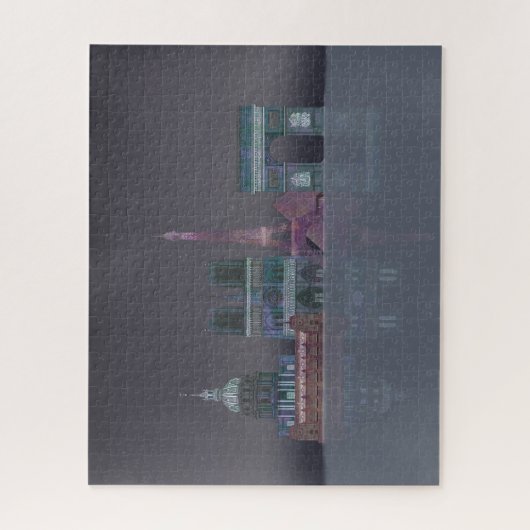 Paris Skyline Night Reflections Legpuzzel (Verticaal)