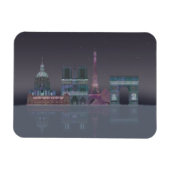 Paris Skyline Night Reflections Magneet (Horizontaal)