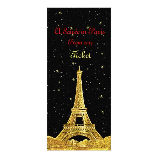 Paris Skyline Prom Ticket - Ver 2 Reclamekaart (Voorkant)