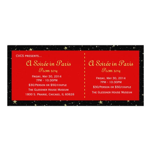 Paris Skyline Prom Ticket - Ver 2 Reclamekaart (Achterkant)