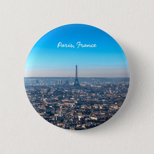 Paris Skyline Ronde Button 5,7 Cm (Voorkant)