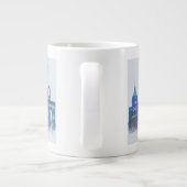 Paris Skyline - Waterverf Blue Grote Koffiekop (Achterkant)