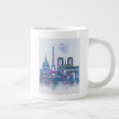 Paris Skyline - Waterverf Blue Grote Koffiekop (Rechts)