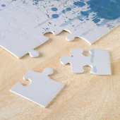 Paris Skyline - Waterverf Blue Legpuzzel (Zijkant)